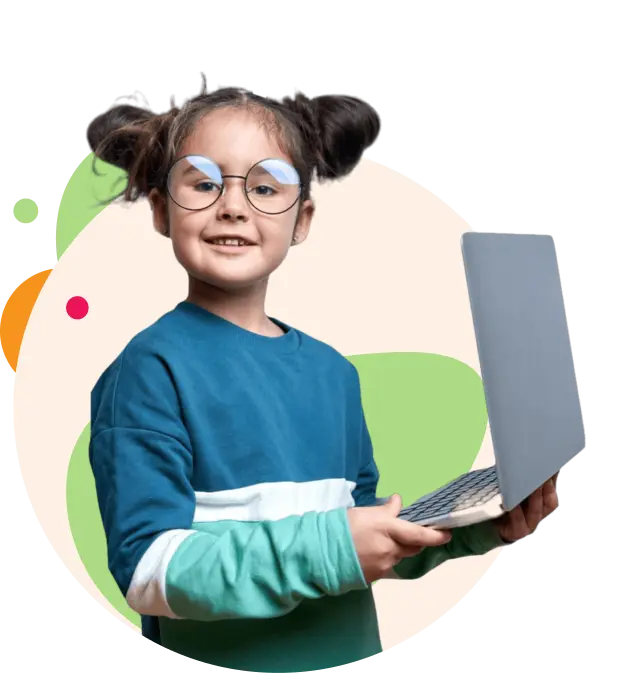 child with laptop
